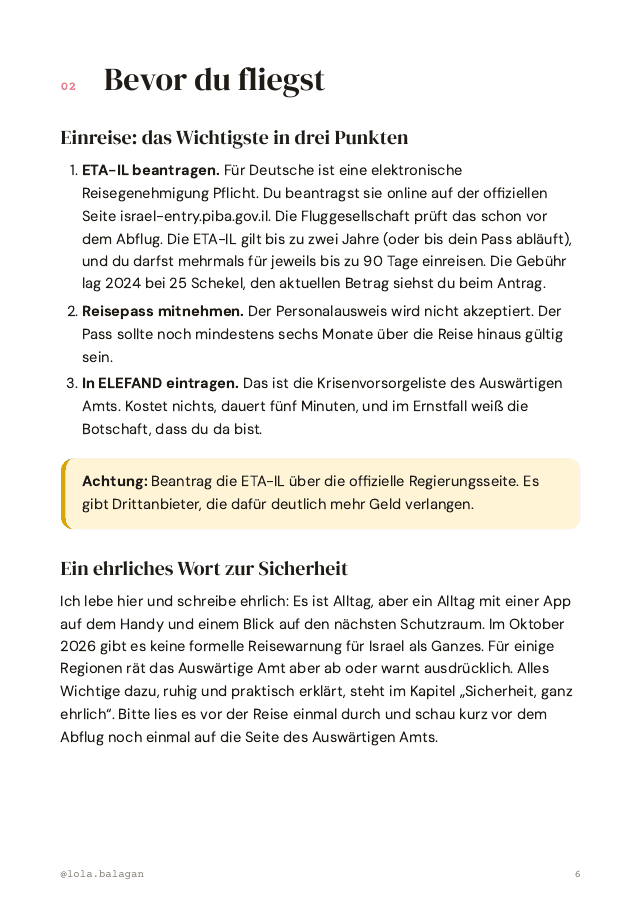 Beispielseite 2 aus Tel Aviv für Deutsche
